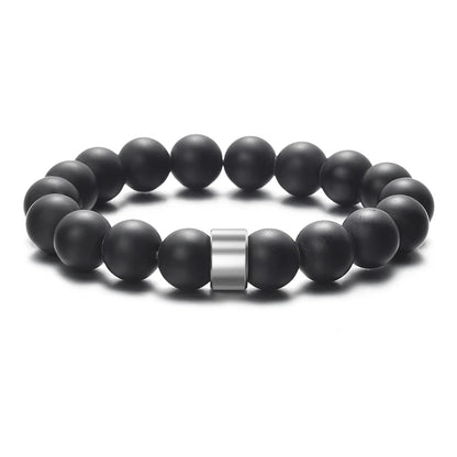 10mm Perlenarmband mit Gravur - Onyx - Lebensfreuden