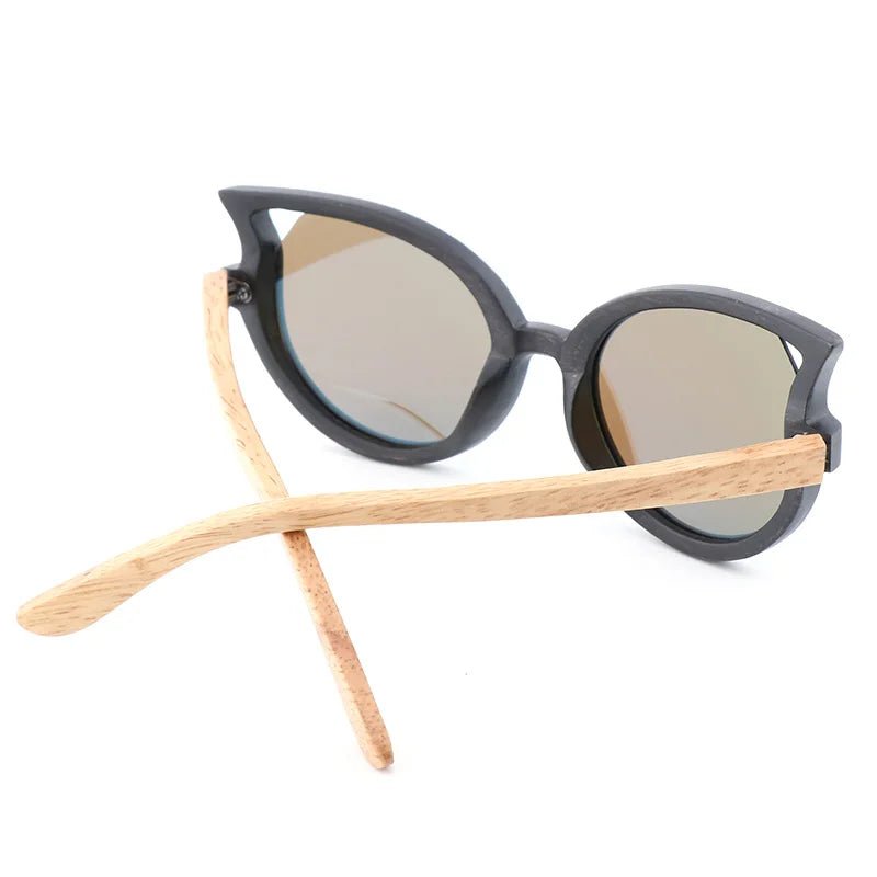 Damen Designer - Katzenaugen Ebenholz - Sonnenbrille - Profilansicht - Lebensfreuden