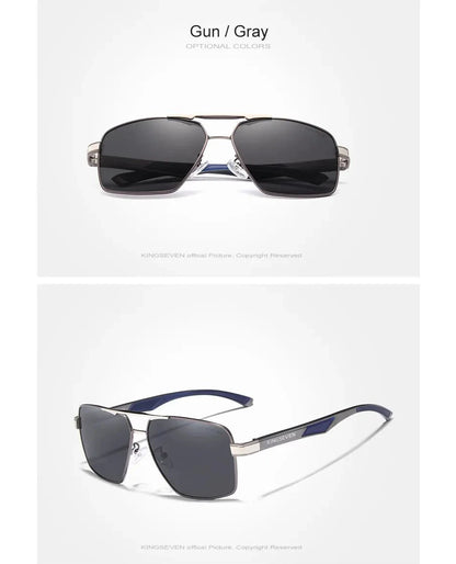 Polarisierte Piloten-Sonnenbrille R7028S - in Schwarz / Gun-Blau - Lebensfreuden