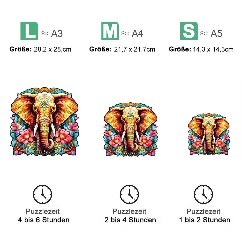 Holzpuzzle "Majestätischer Elefant"