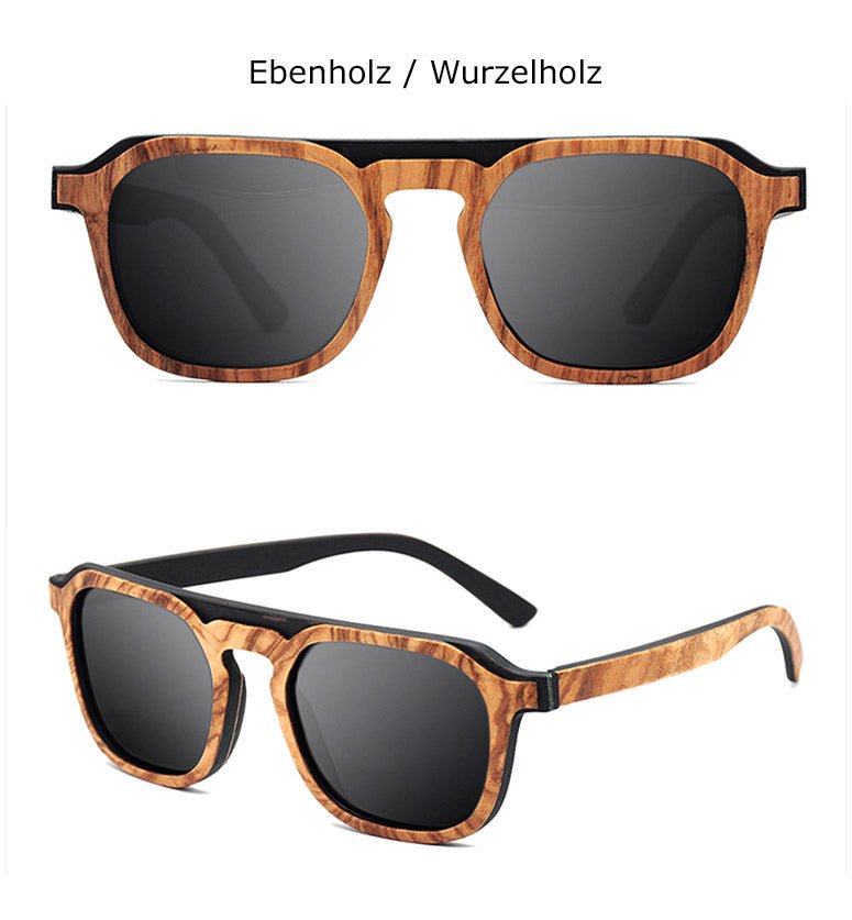 NEU! Polarisierte Holz - Sonnenbrille "Experte"