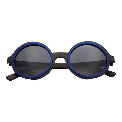 Polarisierte HolzSonnenbrille 'NightGoggles' - in Schwarz - Blau (Eiche, Ahorn) - Lebensfreuden