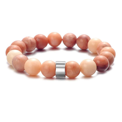 10mm Perlenarmband mit Gravur - Rosa Aventurin - Lebensfreuden