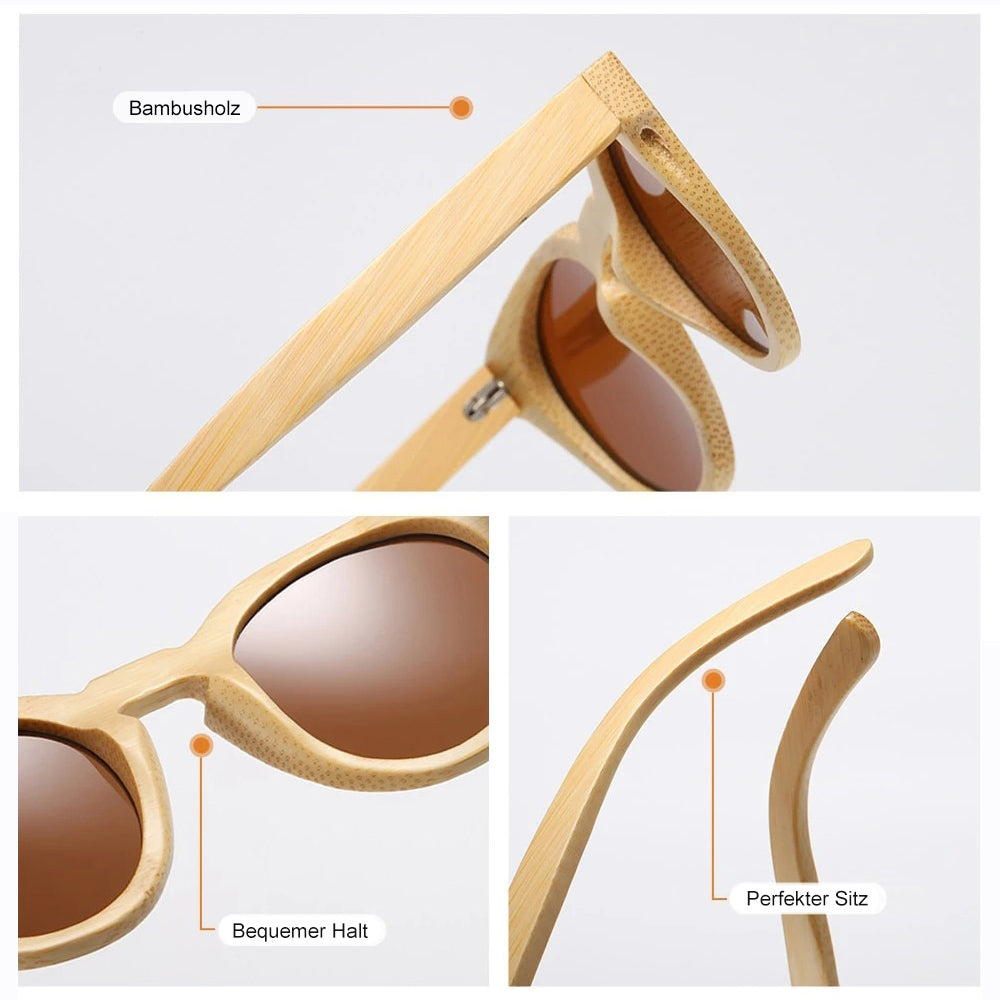 Holzsonnenbrille "Lady Chic Bambus" - Details | Lebensfreuden