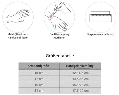 10mm Perlenarmband mit Gravur - Größentabelle - Lebensfreuden