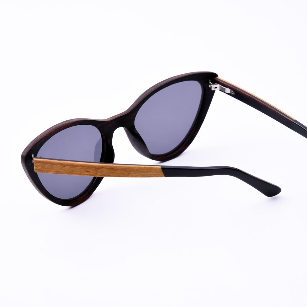 Damen Mischholz-Sonnenbrille "Cat Eye" mit UV400-Schutz