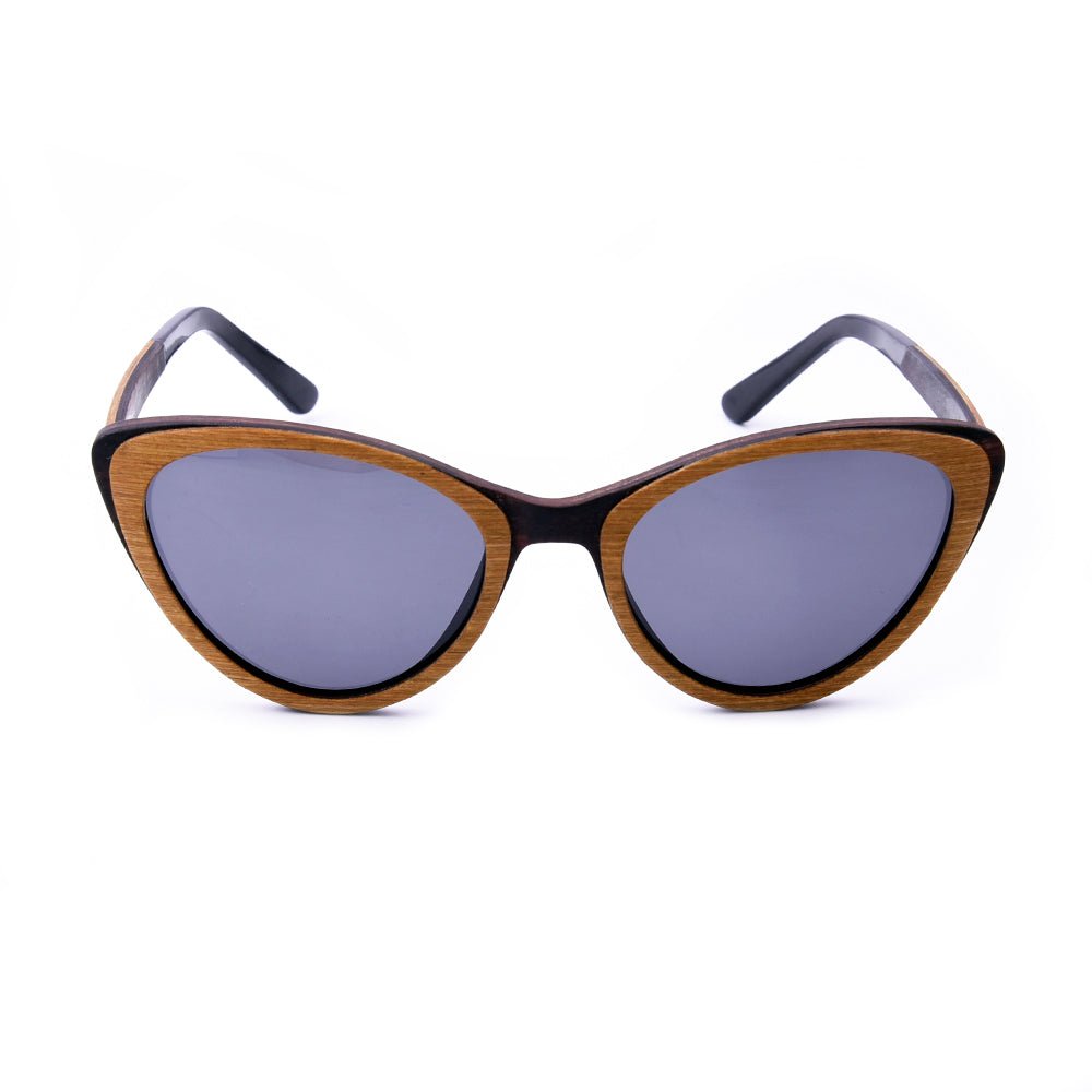 Damen Mischholz-Sonnenbrille "Cat Eye" mit UV400-Schutz