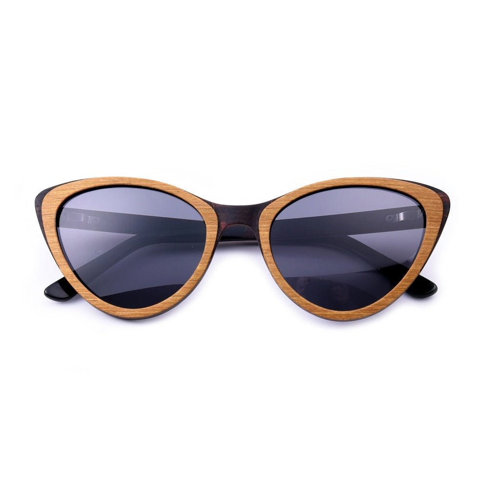 Damen Mischholz-Sonnenbrille "Cat Eye" mit UV400-Schutz