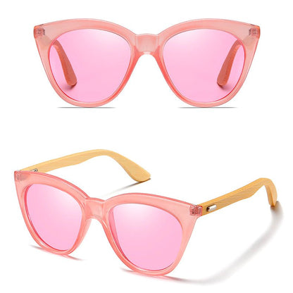 Bambusholz-Sonnenbrille "Cat Eye Light" - Lebensfreuden