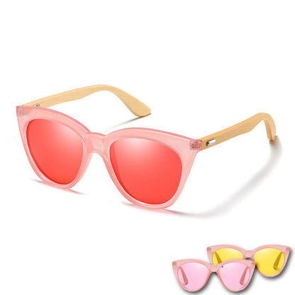 Bambusholz-Sonnenbrille "Cat Eye Light" - Lebensfreuden