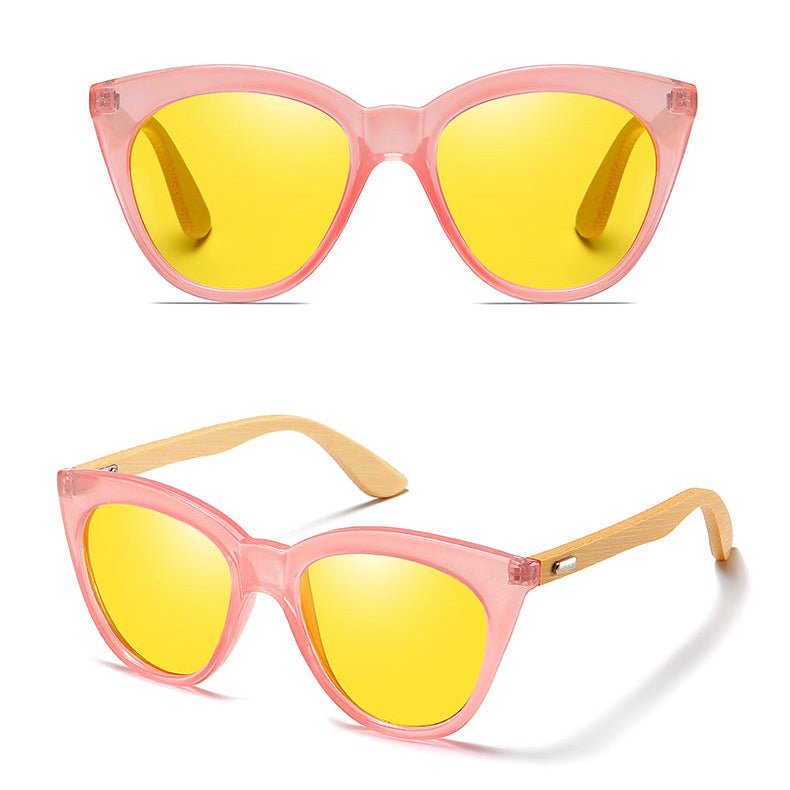 Bambusholz-Sonnenbrille "Cat Eye Light" - Lebensfreuden