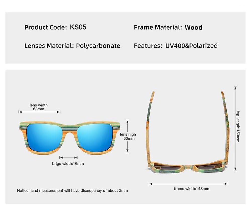 Bambusholz-Sonnenbrille KS05 - Lebensfreuden