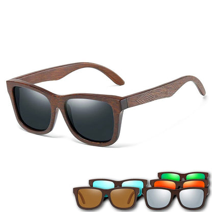 Bambusholz-Sonnenbrille "Miami Agent" Braun - Lebensfreuden