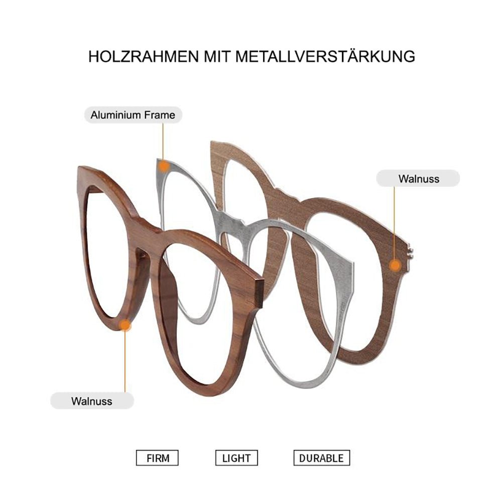 Holzsonnenbrille "Lady Chic Walnuss" - Lebensfreuden