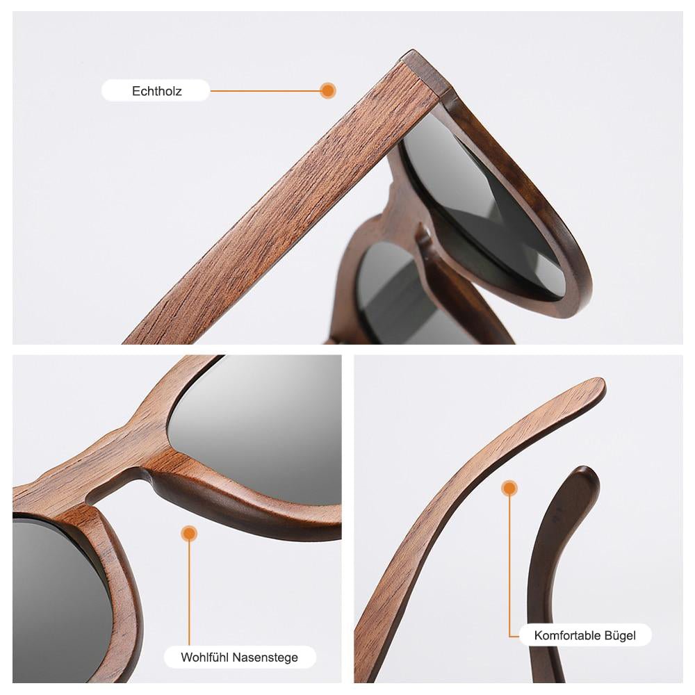 Holzsonnenbrille "Lady Chic Walnuss" - Lebensfreuden