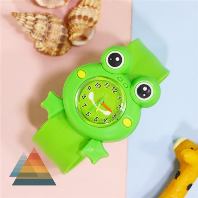 Kinderuhren "3D Cartoon" mit Schnapparmband - Frosch - Lebensfreuden