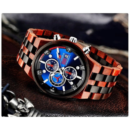 Klassischer Holzchronograph "Indy 500" aus Sandelholz - Lebensfreuden