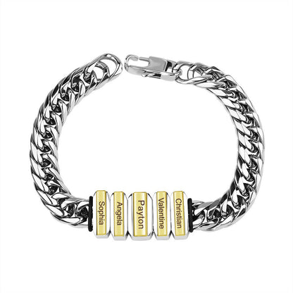 NEU! Titanstahl-Armband "Generation" mit Gravur - Gold - Lebensfreuden