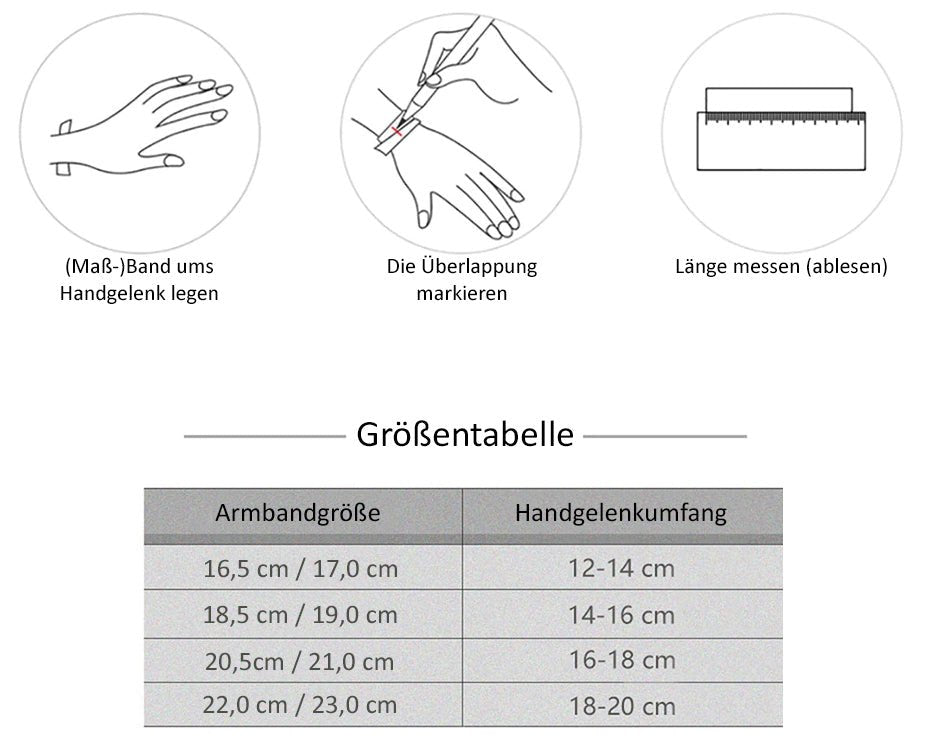 NEU! Titanstahl-Armband "Generation" mit Gravur - Größentabelle - Lebensfreuden