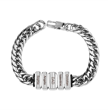 NEU! Titanstahl-Armband "Generation" mit Gravur - Silber - Lebensfreuden